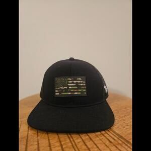 Branded Bills Black Baseball Hat with American Flag